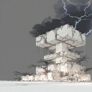 Glaciographica style, Midjourney V7: abstract 3D render