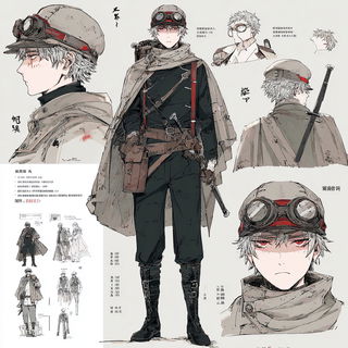 Glaciographica style, Midjourney V7: concept art character design of retropunk steam knight