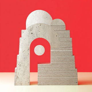 Matsuri Linocollage style, Midjourney V7: abstract 3D render