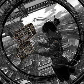 Matsuri Linocollage style, Midjourney V7: black-and-white manga comic strip