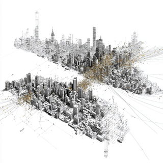 Cortical Terrain style, Midjourney V7: megacity with futuristic bioarchitecture