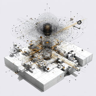 Cortical Terrain style, Midjourney V7: editorial illustration for popular scientific magazine cover
