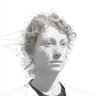 Cortical Terrain style, Midjourney V7: photographic portrait of female protagonist