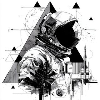 Gridfracture style, Midjourney V7: editorial illustration for popular scientific magazine cover