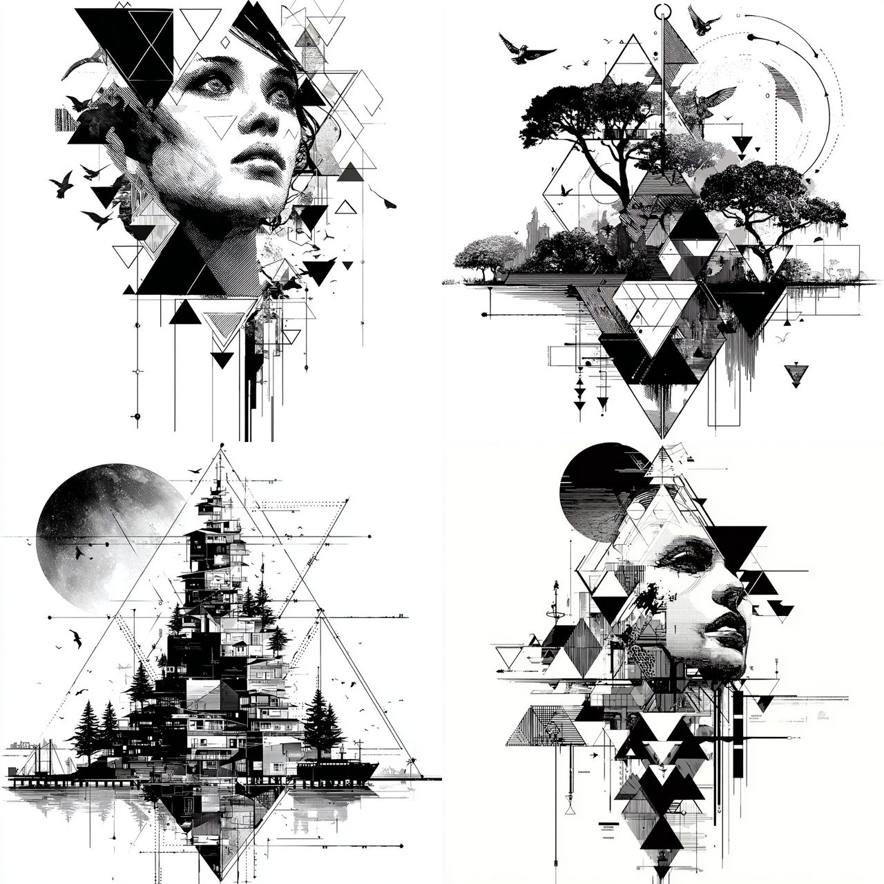 Gridfracture style, Midjourney V7, render 1 of 4