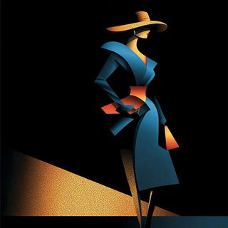 Goldwater Anachorism style, Midjourney V7: haute-couture fashion outfit