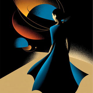 Goldwater Anachorism style, Midjourney V7: editorial illustration for popular scientific magazine cover