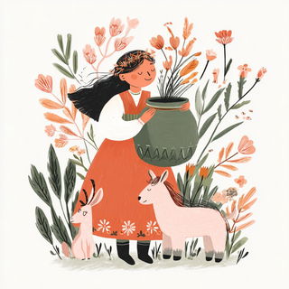 Salmonato style, Midjourney V7: traditional folk art