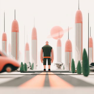 Salmonato style, Midjourney V7: cinematic shot from sci-fi movie