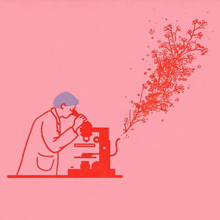 Maskgrain style, Midjourney V7: editorial illustration for popular scientific magazine cover