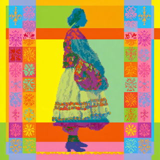 Cyanclastics style, Midjourney V7: traditional folk art