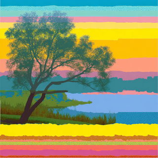 Cyanclastics style, Midjourney V7: realistic landscape photograph of quiet dawn