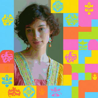 Cyanclastics style, Midjourney V7: photographic portrait of female protagonist