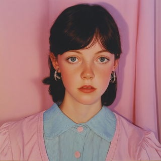 Pollen Threadworks style, Midjourney V7: photographic portrait of female protagonist