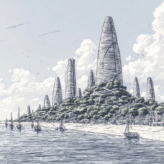 Graphitogravure style, Midjourney V7: megacity with futuristic bioarchitecture