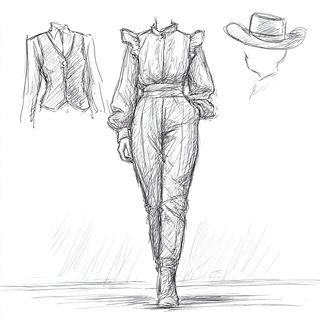 Graphitogravure style, Midjourney V7: haute-couture fashion outfit