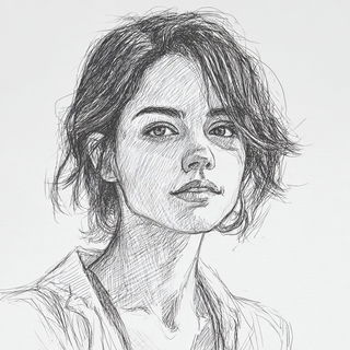 Graphitogravure style, Midjourney V7: photographic portrait of female protagonist