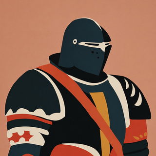 Forgecut Iconics style, Midjourney V7: concept art character design of retropunk steam knight