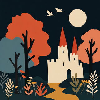 Forgecut Iconics style, Midjourney V7: retro fairy-tale illustration