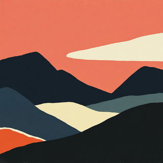 Forgecut Iconics style, Midjourney V7: realistic landscape photograph of quiet dawn