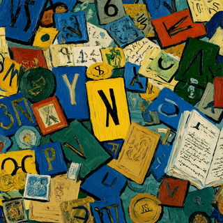 Carouselstrom style, Midjourney V7: typographic composition with large letters