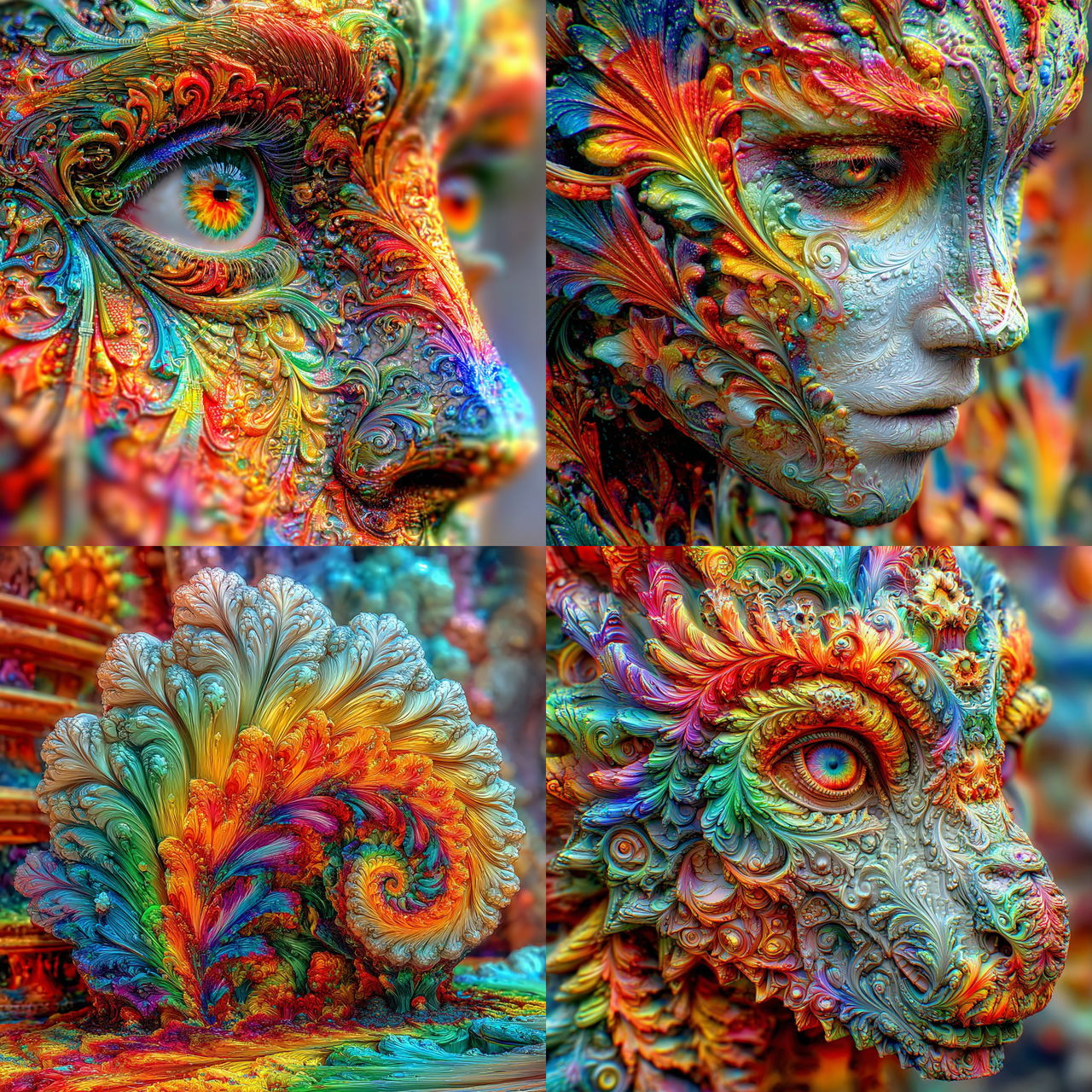 Pigment Serpent style, Midjourney V7, render 1 of 4