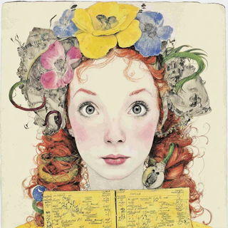 Tendrilarcheology style, Midjourney V7: photographic portrait of female protagonist