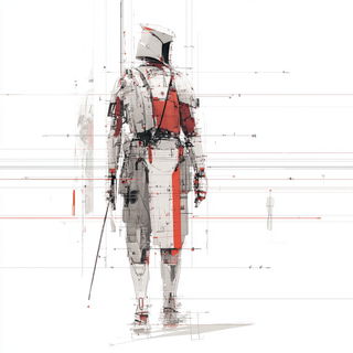 Chaka Ember Procession style, Midjourney V7: concept art character design of retropunk steam knight
