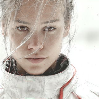 Chaka Ember Procession style, Midjourney V7: photographic portrait of female protagonist