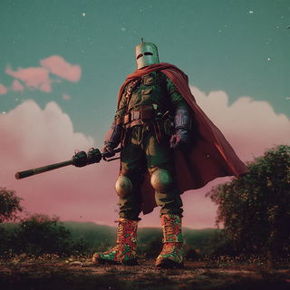 Occlusion Lantern style, Midjourney V7: concept art character design of retropunk steam knight