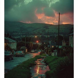 Occlusion Lantern style, Midjourney V7: realistic landscape photograph of quiet dawn
