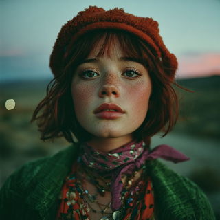 Occlusion Lantern style, Midjourney V7: photographic portrait of female protagonist