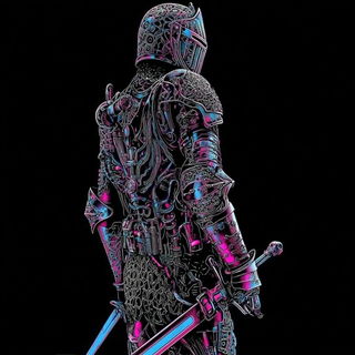 Chromolitho Topographies style, Midjourney V7: concept art character design of retropunk steam knight