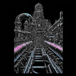 Chromolitho Topographies style, Midjourney V7: technical infrastructure blueprint schematics