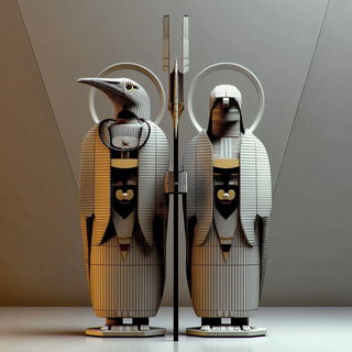 Sandcut Monoliths style, Midjourney V7: traditional folk art