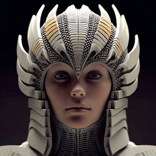 Sandcut Monoliths style, Midjourney V7: photographic portrait of female protagonist