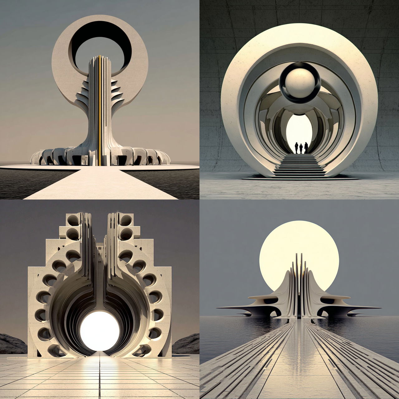 Sandcut Monoliths style, Midjourney V7, render 1 of 4