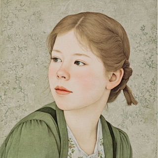 Rimeleaf Plates style, Midjourney V7: photographic portrait of female protagonist
