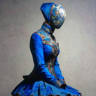 Tuffface style, Midjourney V7: haute-couture fashion outfit
