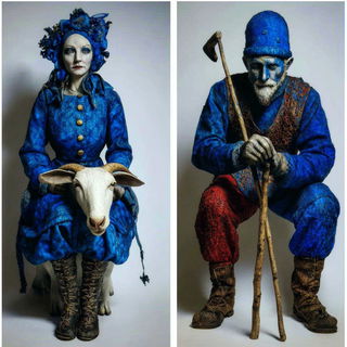 Tuffface style, Midjourney V7: traditional folk art