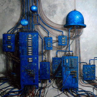 Tuffface style, Midjourney V7: technical infrastructure blueprint schematics