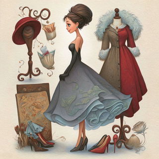Goblin Threadseam style, Midjourney V7: haute-couture fashion outfit