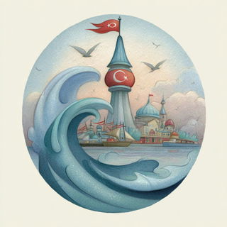 Goblin Threadseam style, Midjourney V7: bold minimalist logo design for Istanbul city municipal services