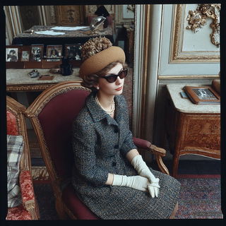 Terradiorism style, Midjourney V7: haute-couture fashion outfit
