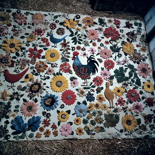 Terradiorism style, Midjourney V7: traditional folk art
