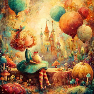 Lanterns of Bracken style, Midjourney V7: retro fairy-tale illustration