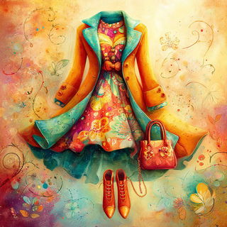 Lanterns of Bracken style, Midjourney V7: haute-couture fashion outfit