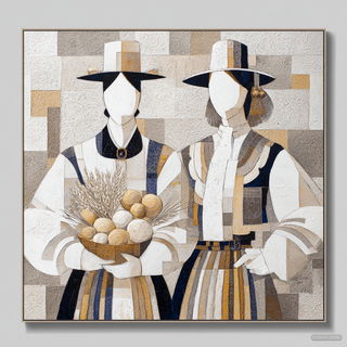 Geometexture Drift style, Midjourney V7: traditional folk art