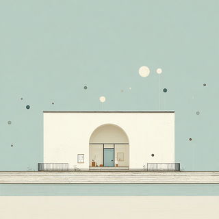 The Chalk Horizon Archive style, Midjourney V7: abstract 3D render