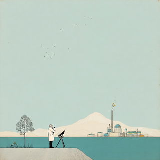 The Chalk Horizon Archive style, Midjourney V7: editorial illustration for popular scientific magazine cover